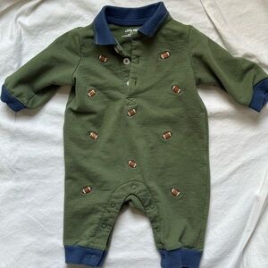 Little Me 3 months Green and Blue Football Baby Outfit